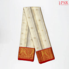 Cream Beige Kanchipuram Silk Saree