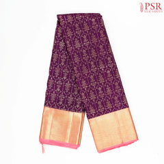 Boysenberry Purple Kanchipuram Jacquard Silk Saree