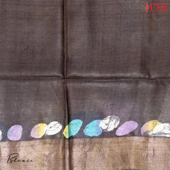 Dark Wood Brown Kadhi Tussar Silk Saree