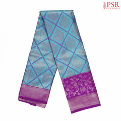 Cerulean Blue Kanchipuram Silk Saree