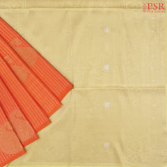 Saffron Yellow Soft Art Silk Saree