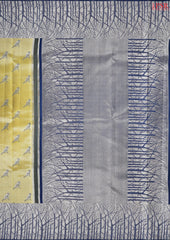 Brass Yellow Kanchipuram Jacquard Tissue Silk Saree
