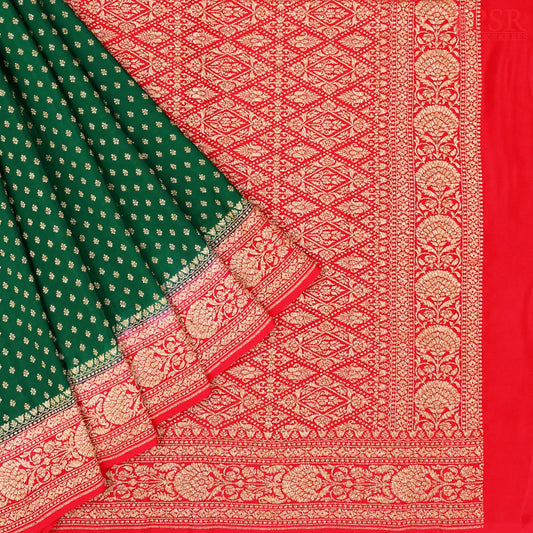 Emerald Green Georgette Silk Saree