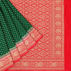 Emerald Green Georgette Silk Saree