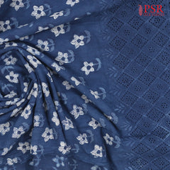 Prussian Blue Hacoba Embroidery Running Material