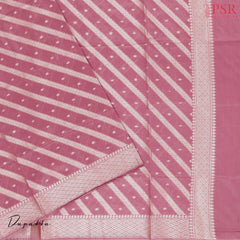 Dark Blush Pink Banaras Silk Cotton Dress Material