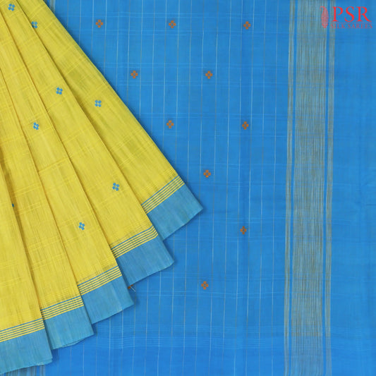 Olive Yellow Kanchi Cotton Saree