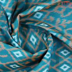 Cerulean Blue Patola Silk Cotton Saree