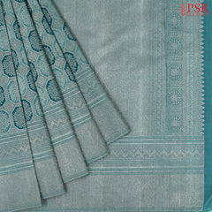 Turquoise Kanchipuram Silk Saree