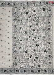 Candlelight Beige Bengal Cotton Saree