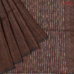 Brown Linen Saree