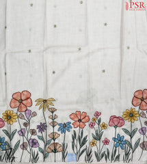 Pastel Beige Semi Linen Dress Material