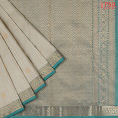 Elachi Beige Fancy Kanchipuram Silk Saree