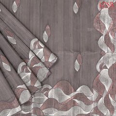 Fossil Grey Kosa Embroidery Saree