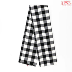 Off White & Black Kanchipuram Silk Saree