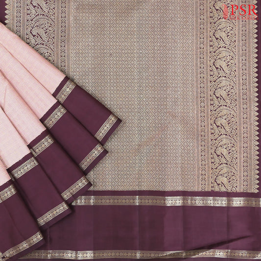 Pastel Pink Kanchipuram Jacquard Silk Saree