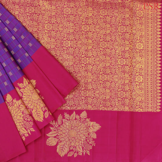 Dark Orchid Kanchipuram Silk Saree
