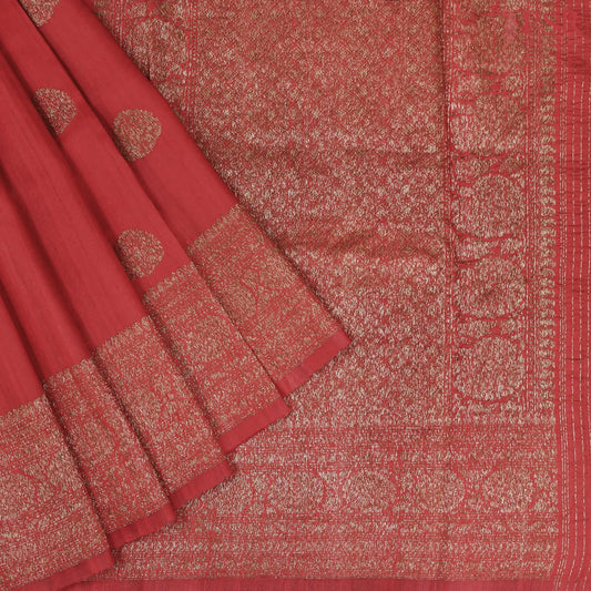 Red Banaras Jute Silk Saree