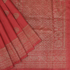 Red Banaras Jute Silk Saree