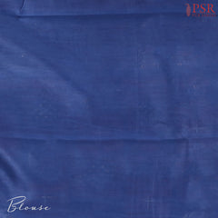 Blue & Red Chanderi Silk Cotton Saree
