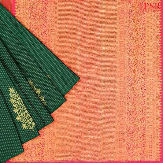Dark Green Kanchipuram Silk Saree