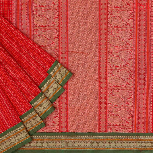 Red Kalakshetra Kovai Cotton Saree