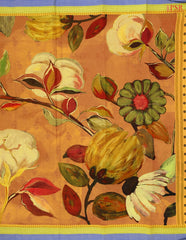 Khavi Orange Printed Cotton Saree