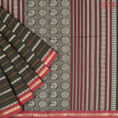 Bottle Green Kalakshetra Kovai Cotton Saree