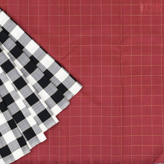 Off White & Black Kanchipuram Silk Saree