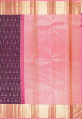 Boysenberry Purple Kanchipuram Jacquard Silk Saree