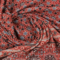 Antique Red Jaipur Cotton Printed Saree