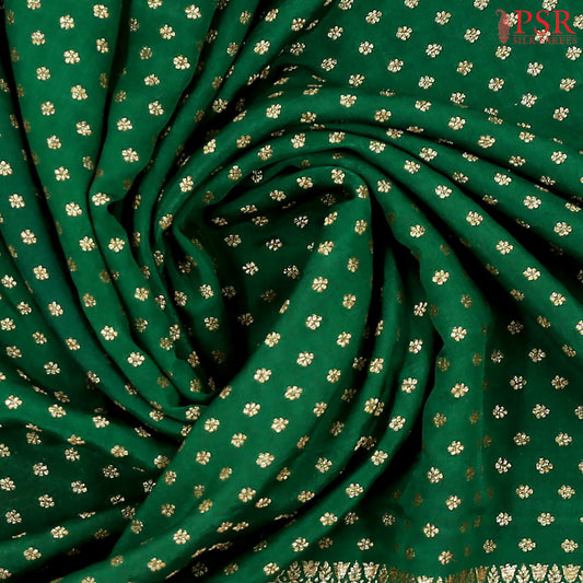 Emerald Green Georgette Silk Saree