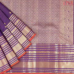Dark Violet Kanchipuram Silk Saree