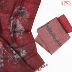 Maroon Tissue Dress Material