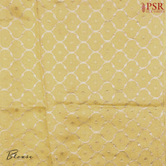 Yellow Beige Organza Saree