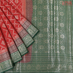 Red Chiniya Silk Saree