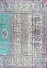 Heavenly Blue Kanchipuram Jacquard Tissue Silk Saree