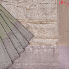 Fossil Grey Banaras Katan Silk Saree