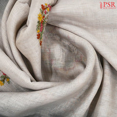 Pearl Beige Linen Saree