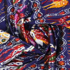 Indigo Blue Pochampally Silk Saree