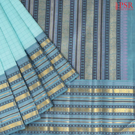 Powder Blue Kanchipuram Silk Saree
