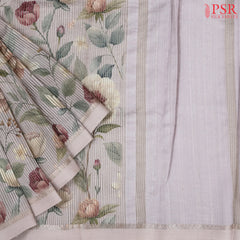 Primrose Pink Printed Tissue Saree