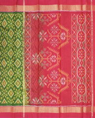 Sap Green Patola Silk Cotton Saree