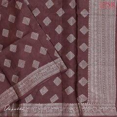 Brown Tassar Dress Material