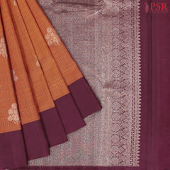 Burnt Orange Kanchipuram Silk Saree