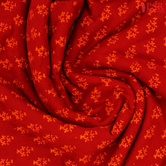 Crimson red Cotton Print Running Material