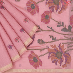 Flamingo Pink Ghicha Cotton Saree