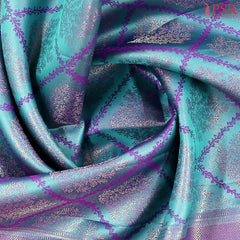 Cerulean Blue Kanchipuram Silk Saree