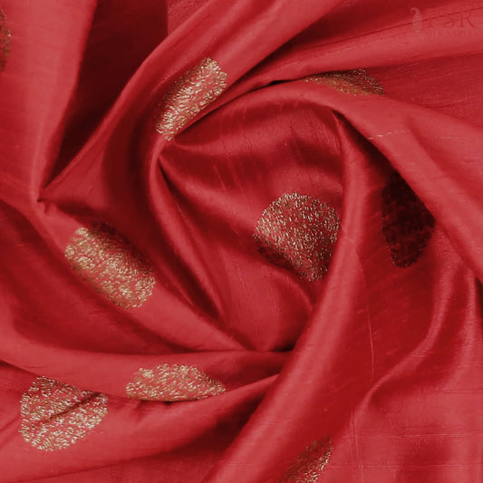 Red Banaras Jute Silk Saree