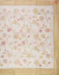 Light Beige Munga Silk Saree